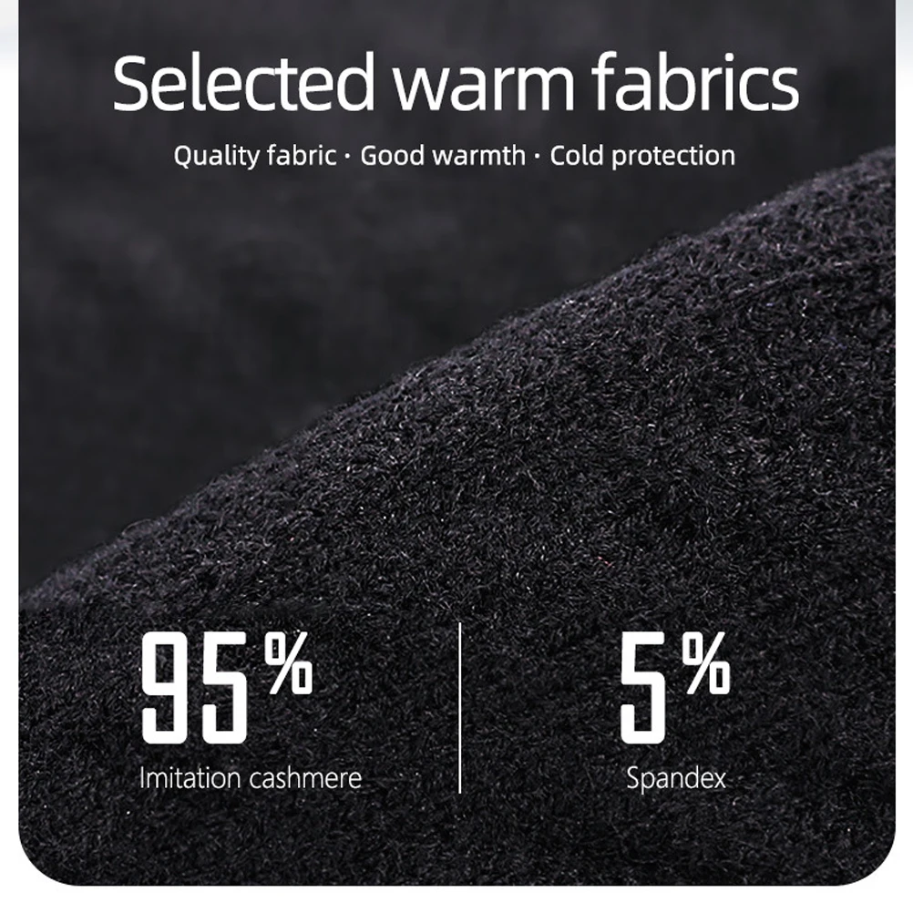 

2pcs 1 Pair Thickened Wool Gloves For Men Warm Wear-Resistant Outdoor Winter Handwear Cycling Hiking Climbing Travel Daily Use