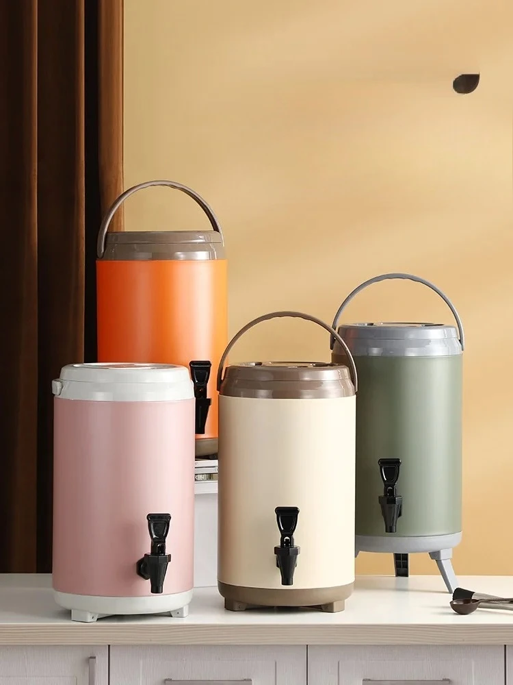 Insulated Barrel Milk Tea Bucket Soybean Milk Barrel Commercial Large Capacity Double-Layer Cold Insulation Barrel Milk Tea Shop