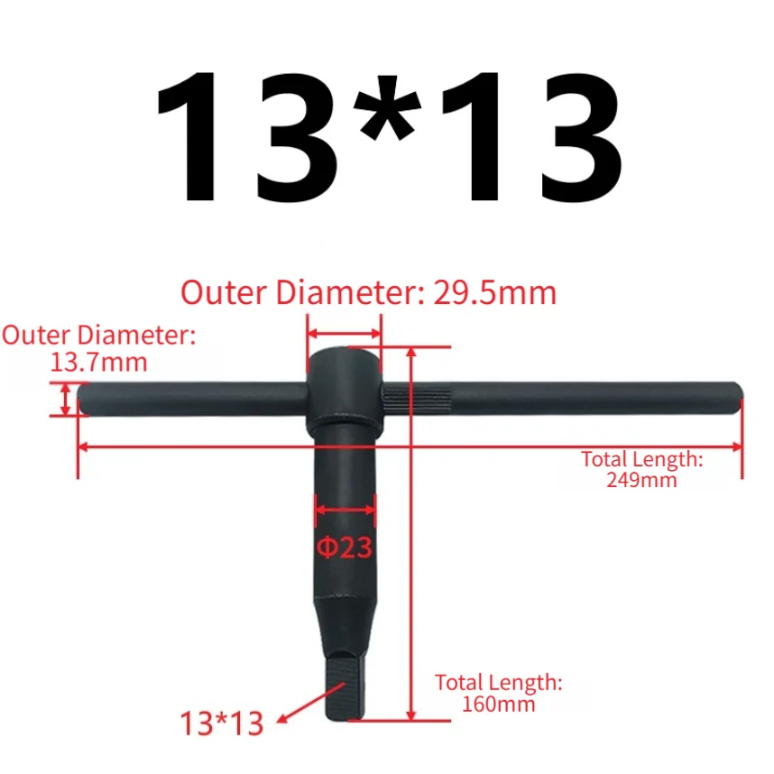For Lathe Chuck Square Key Wrench T-Handle Spanner Tool Made from Carbon Steel for Milling Machines and CNC Routers