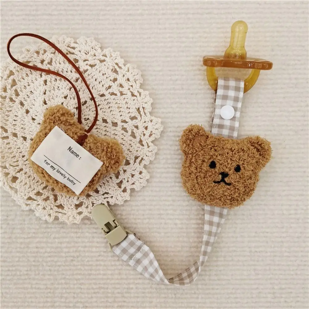 

Holder Non-slip Anti-drop Plush Bear Baby Feed Accessories Nipple Holder Molar Chain Baby Pacifier Chain Pacifier Clips Chains