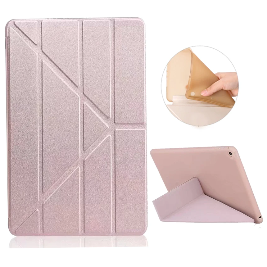 Capa dobrável fina para ipad air 1 air 2, capa inteligente para dormir automático a1474 a1566, capa tpu macia para ipad air 1 2 capa tpu inteligente