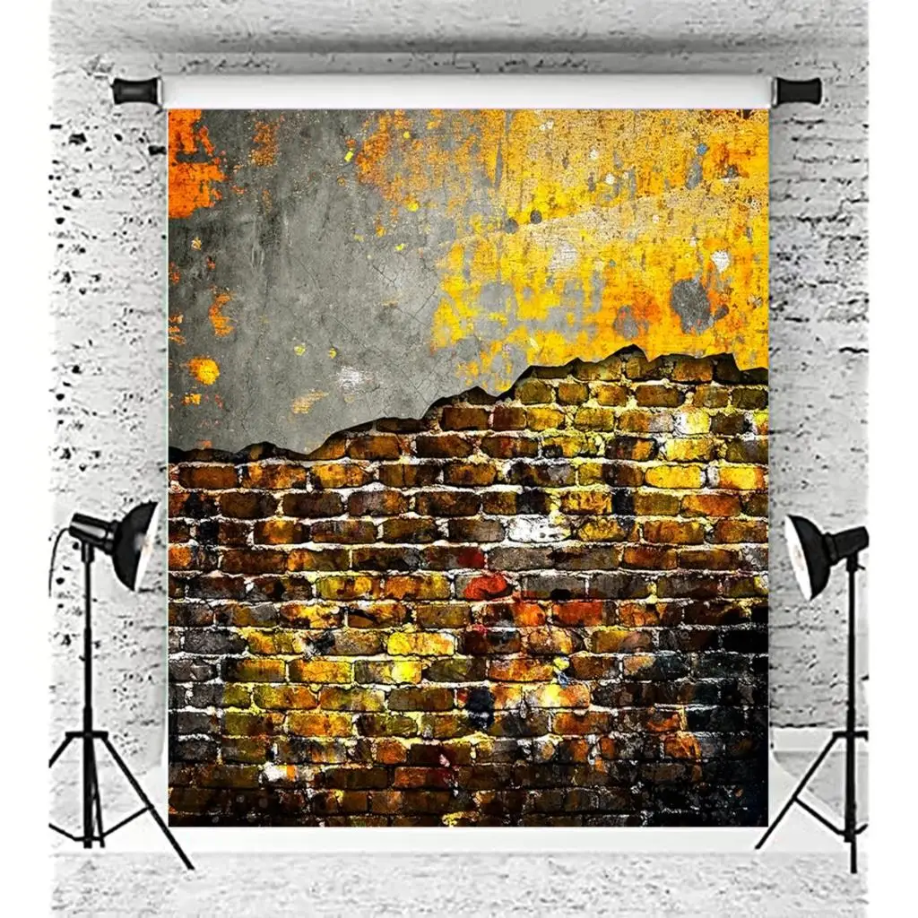 

ZHISUXI Vinyl Custom Photography Backdrops Prop Brick Wall Graffiti Indoor Room Theme Photo Studio Background ZQQ-03