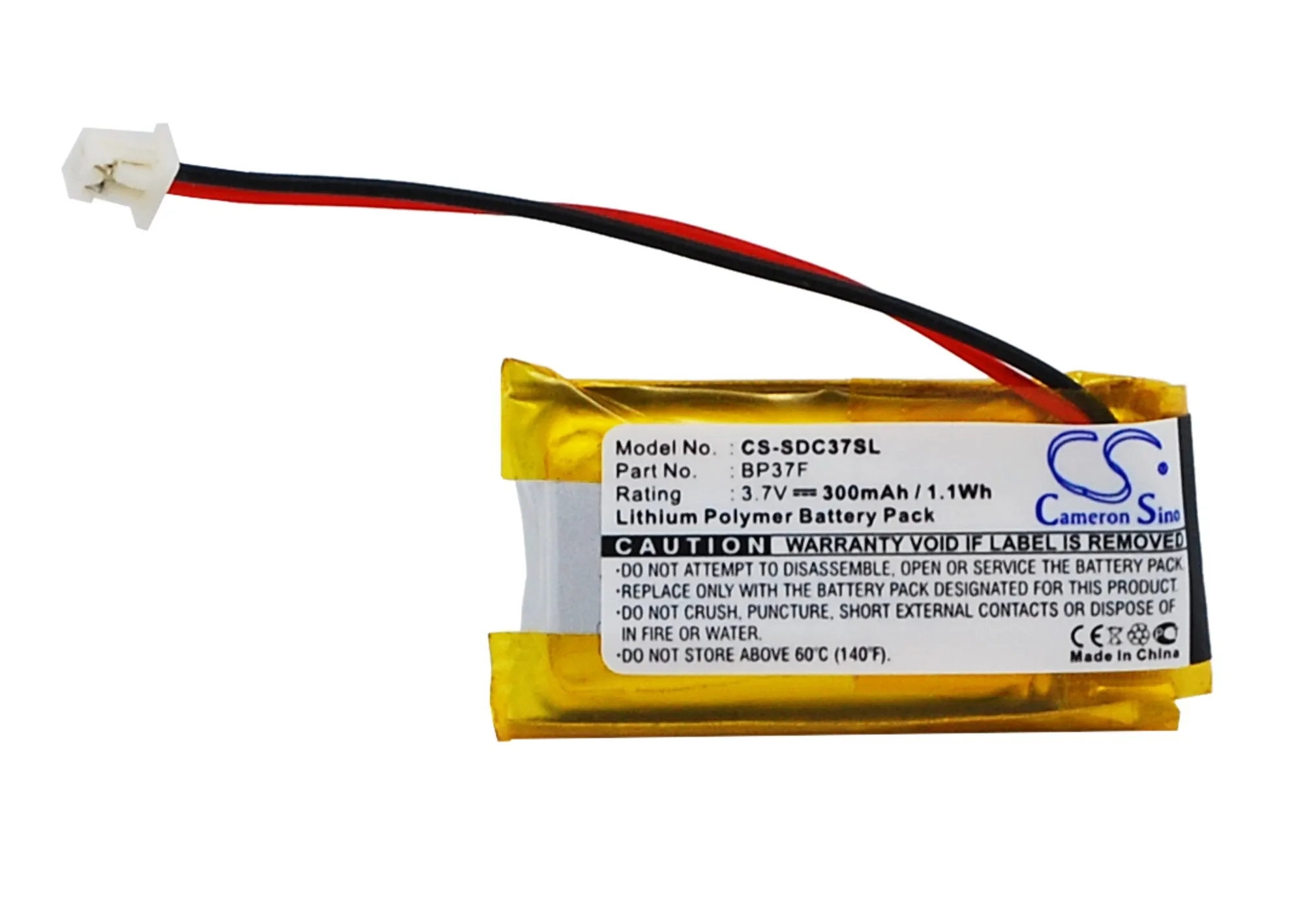 

GreenBatteryPower CameronSino 300mAh 3.7V 1.11Wh Dog Collar Li-Polymer Battery for Dogtra EF3000 Gold,BP37F,BP37R, iQ