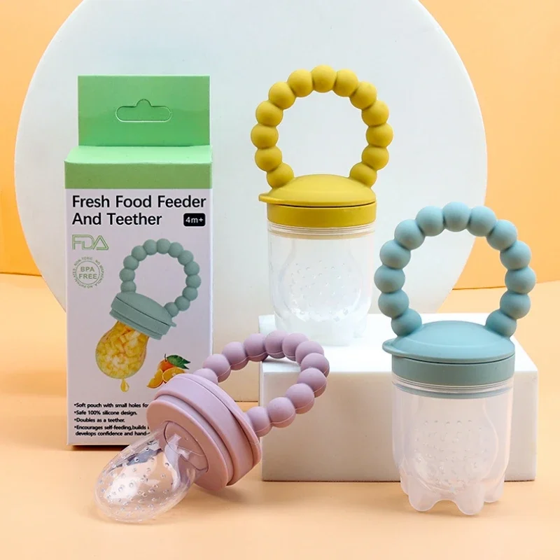 Baby Food Grade Silica Gel Baby Pacifiers Fruit Feeder and Healthy Way To Grind Fruits and Vegetables for Baby's Meal Feeding