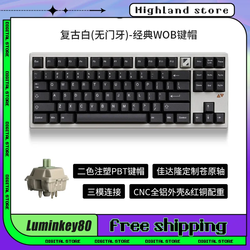 

Luminkey80 Gamer Mechanical Keyboard Wireless Keyboards Gasket 3 Mode PBT Keycaps Hot-Swap Customize Rgb Backlit Gaming Keyboard