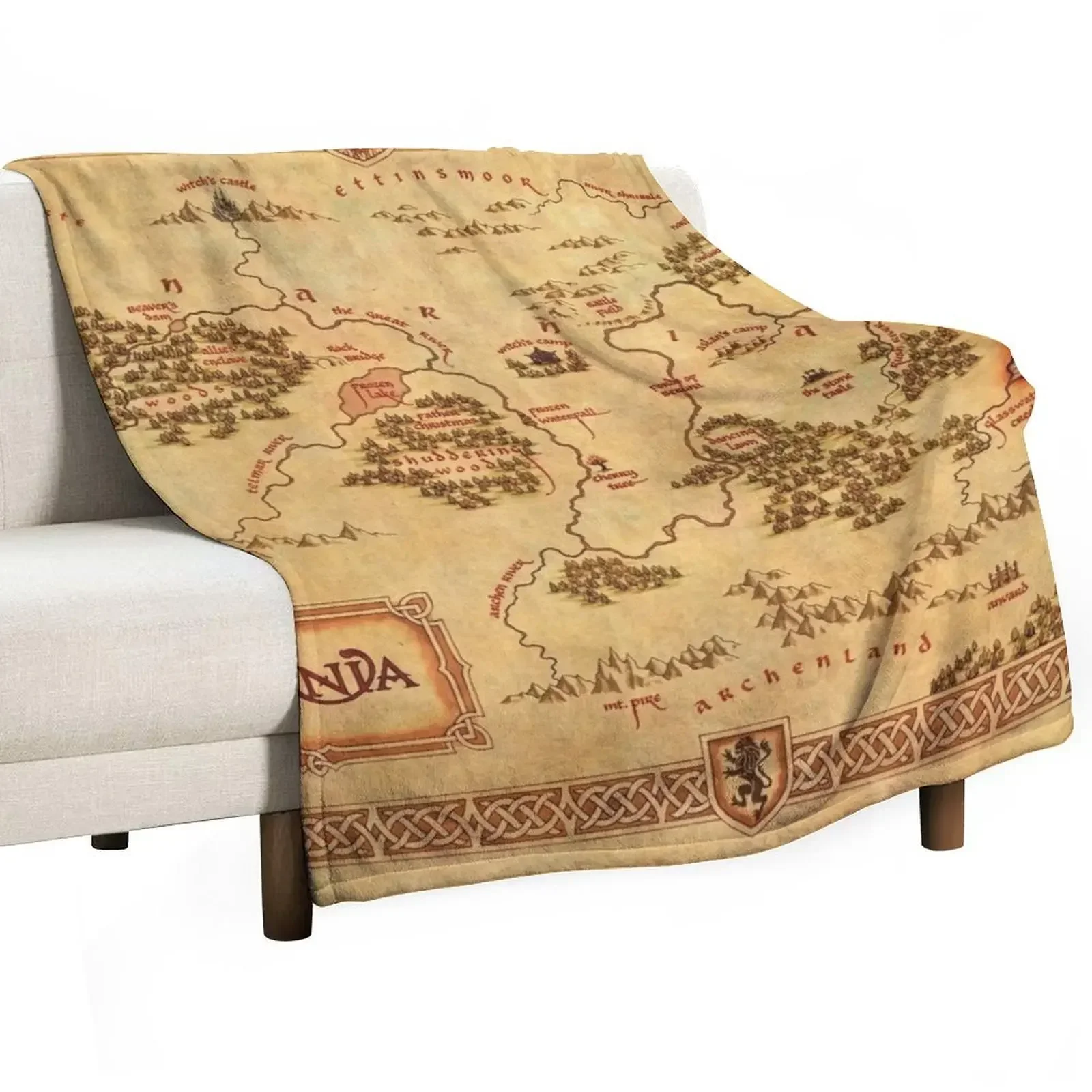 Chronicles Of Narnia Map Throw Blanket Tourist Nap Bed Blankets