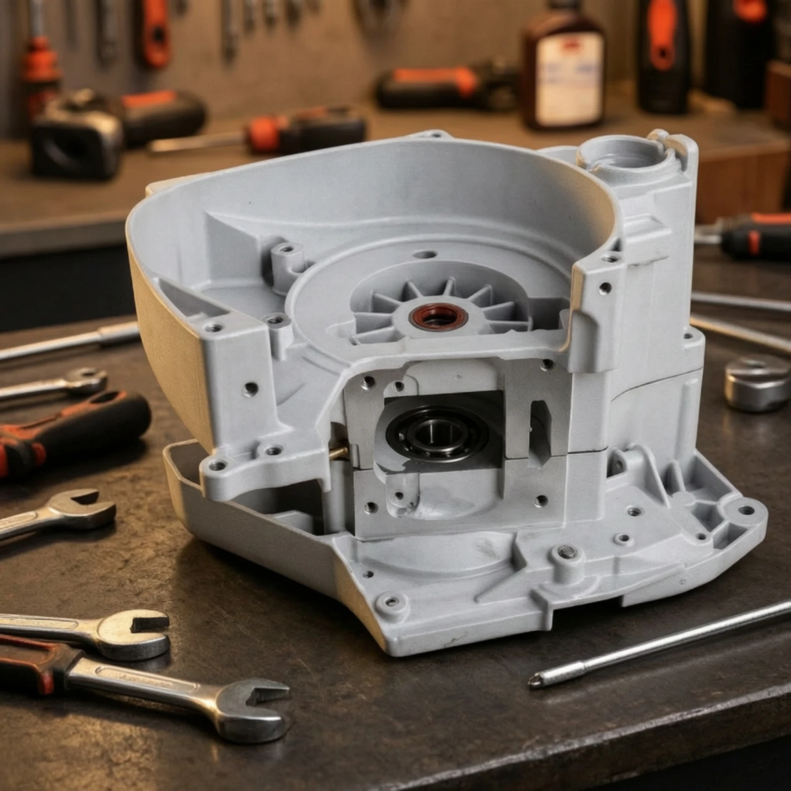 Crankcase Housing Assembly Exactfit Crankcase Assembly with Gasket Repair Part Replacement 2-Stroke for Mechanics, Workshop