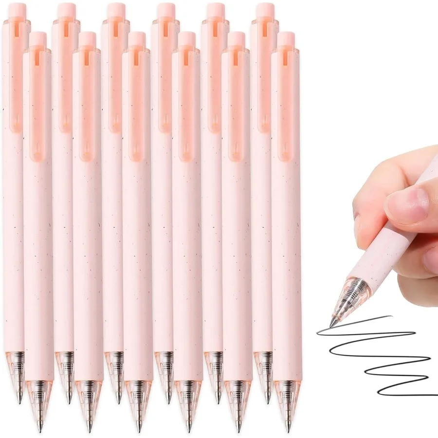 

Розовые гелевые ручки премиум-класса, набор из 12 быстросохнущих гладких письменных принадлежностей, идеально подходит для путешествий, NoteTaking, художественных принадлежностей