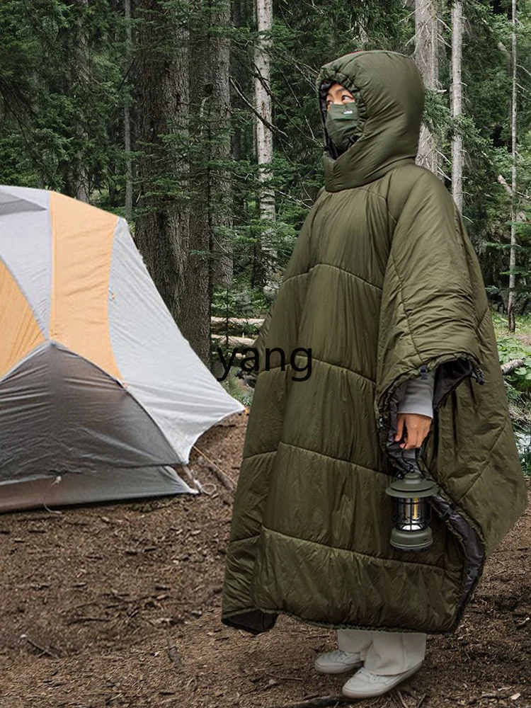 Double Outdoor Multi-Functional Men's and Women's Warm Cloak Camping Multi-Purpose Windproof Warm Sleeping Bag