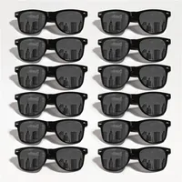 12 Uds. Gafas clásicas cuadradas negras de moda con decoración de perno para fotografía de fiesta boda cumpleaños graduación senderismo