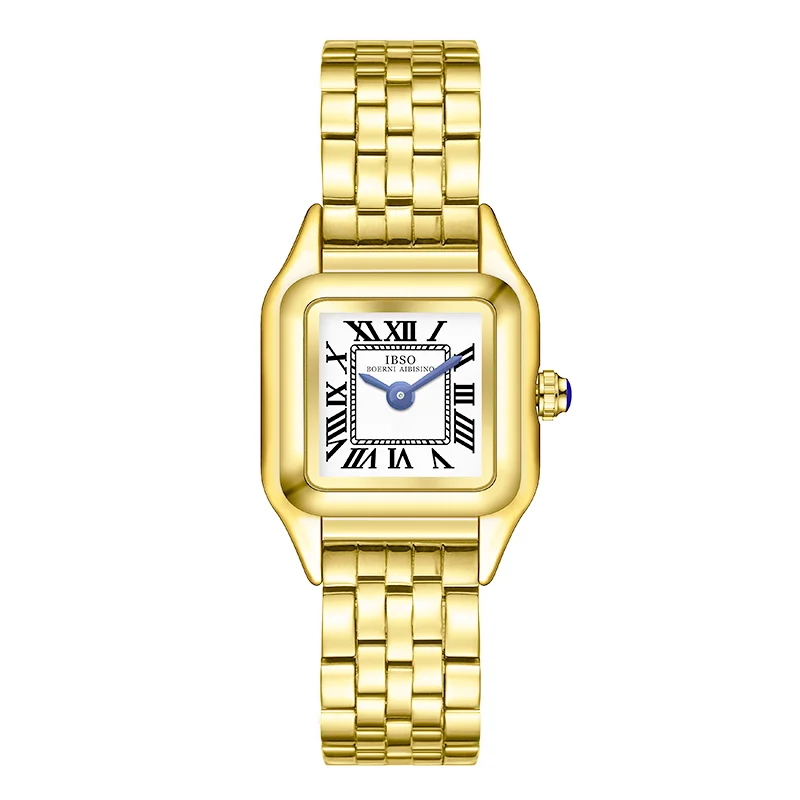 Reloj cuadrado de moda para mujer, reloj de pulsera pequeño exquisito resistente al agua de acero y plata, regalos para mujer, reloj de mano femenino de marca de lujo dorado