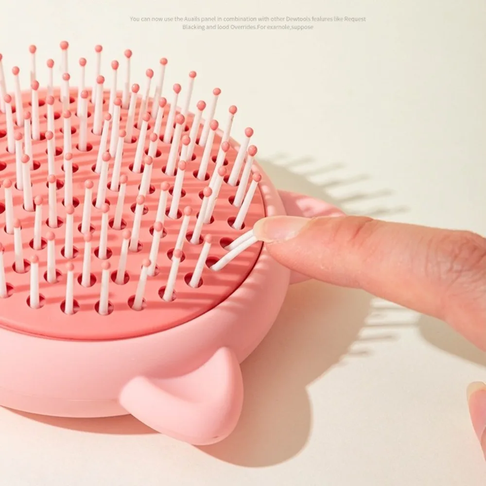 

Cartoon Pig Air Cushion Hair Comb Retractable Automatic Cleanup Massage Hair Brush Untangling Styling Tool Scalp Massage Comb