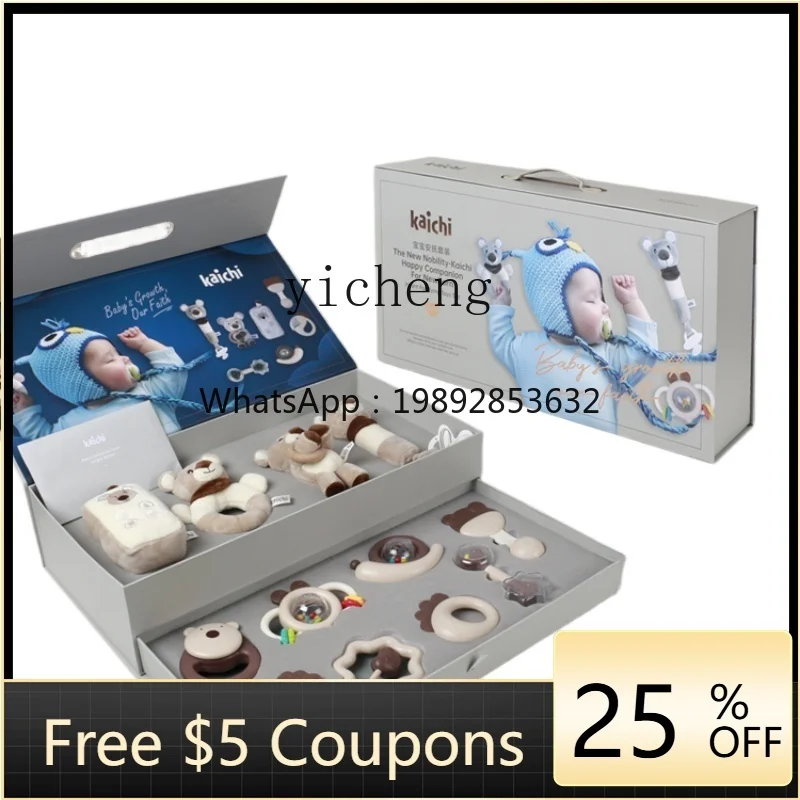 ZZ Caixa de presente de chocalho para bebê recém-nascido mordedor mordível brinquedos calmantes para bebês