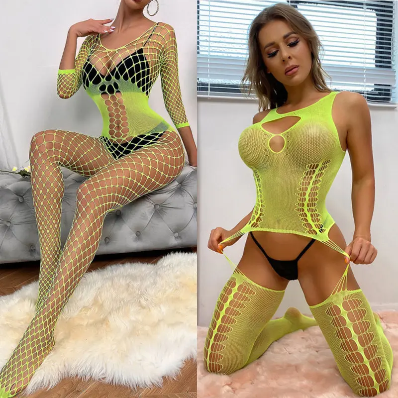 Porno Erotic lingerie sexy Transparent lenceria sensual mujer Bodysuit Costumes jumpsuit Teddies Erotic Costumes Body stocking