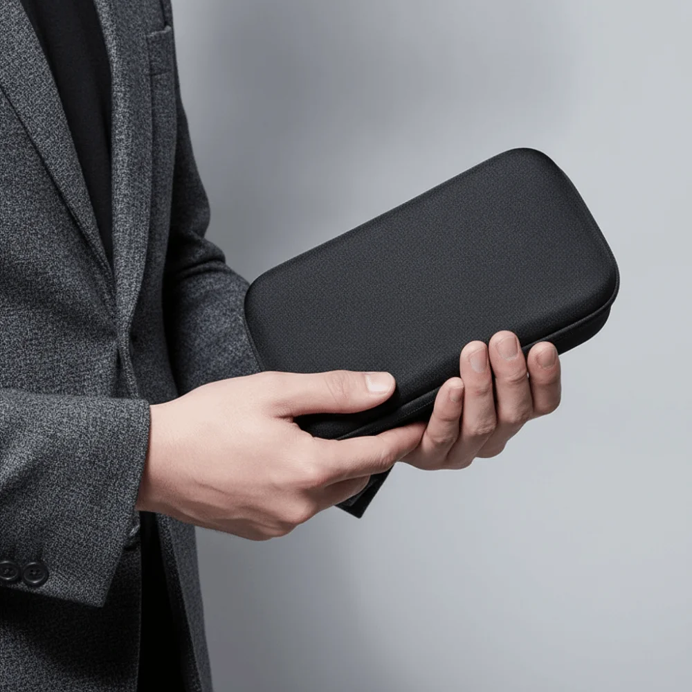 Dustproof Sunglasses Storage Box Hard Shell Fabric Carry Handle EVA Hard Glasses Case Lightweight Protective Multi Grid Divider