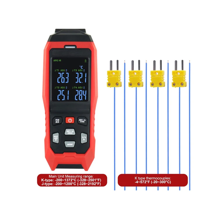 TA612C Industrial 4‑Channel Digital Thermometer Hygrometer Data Logger Temperature Humidity Recording Instrument