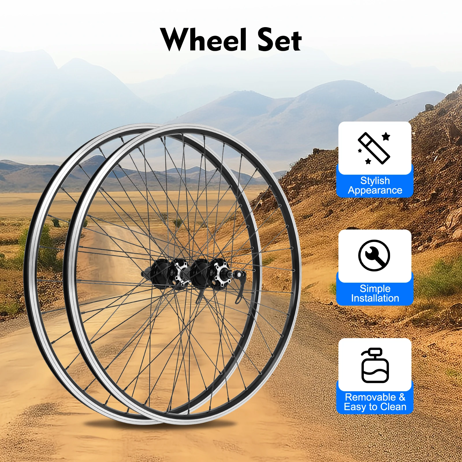 

29 Inch Mountain Bike Wheelset Aluminum Alloy Double Disc Brake 441lbs Load for 7-12 Speed Cassettes 100/135mm