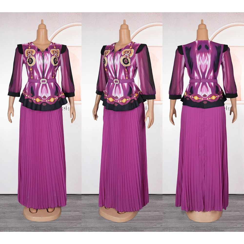 Vêtements africains pour femmes, ensemble 2 pièces, hauts et jupes, costumes Dashiki Ankara, tenues de turquie, robe grande taille, robes de fête de mariage