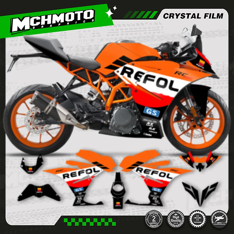 

MCHMFG Motorcycle Graphics Decals Stickers Kits Number Name Custom For KTM RC250 RC390 2017 2018 2019 2020