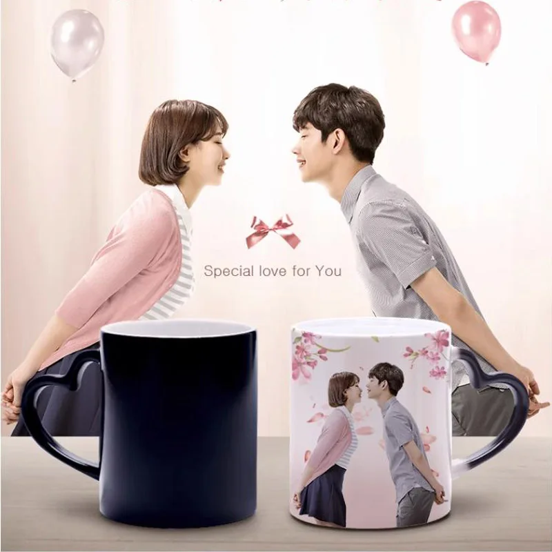 Customize Coffee Mugs Ceramic Magic Mug Pour In Hot Water Pictures Display Print Photo LOGO Text DIY Change Color Cup Gifts