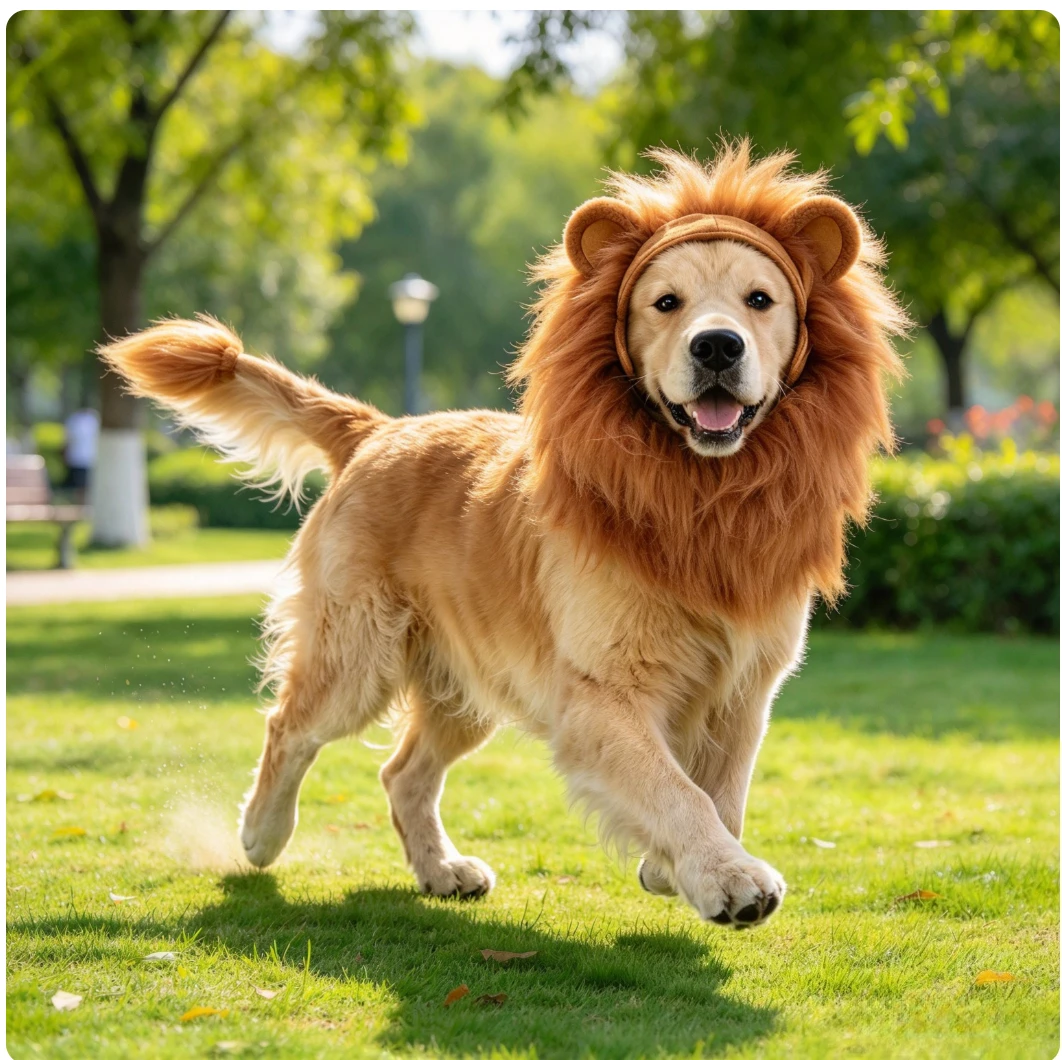 Funny Pet Lion Mane Wig Hat With Ears Dog Cat Cosplay Costume Lion King Dress Up Headgear Halloween Party Photo Props