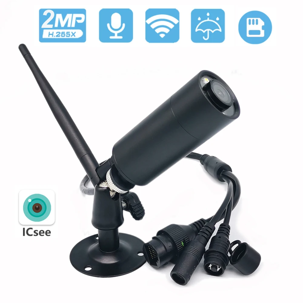 Mini Bullet Camera WIFI IR CUT 1080P POE 2MP Surveillance Wireless IP Camera Audio 2.8MM Lens XMEye ICsee CCTV Video Security