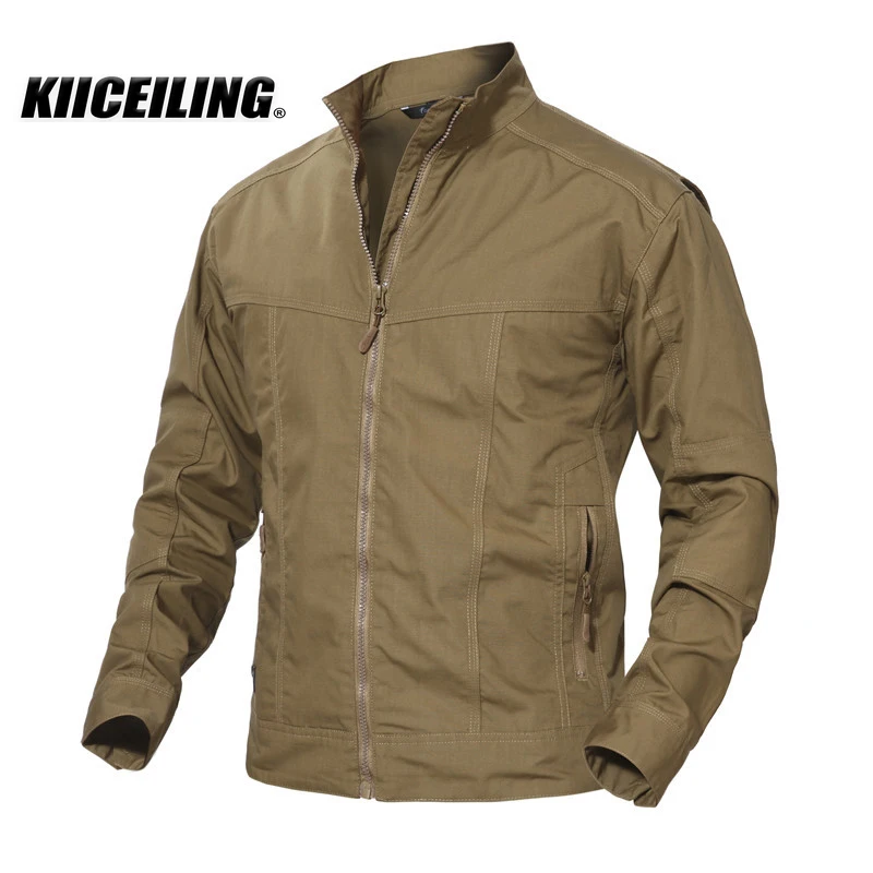 KIICEILING MP-CK Hiking Hunting Tactical Jackets For Men Ripstop Windproof Water Repellent Coat