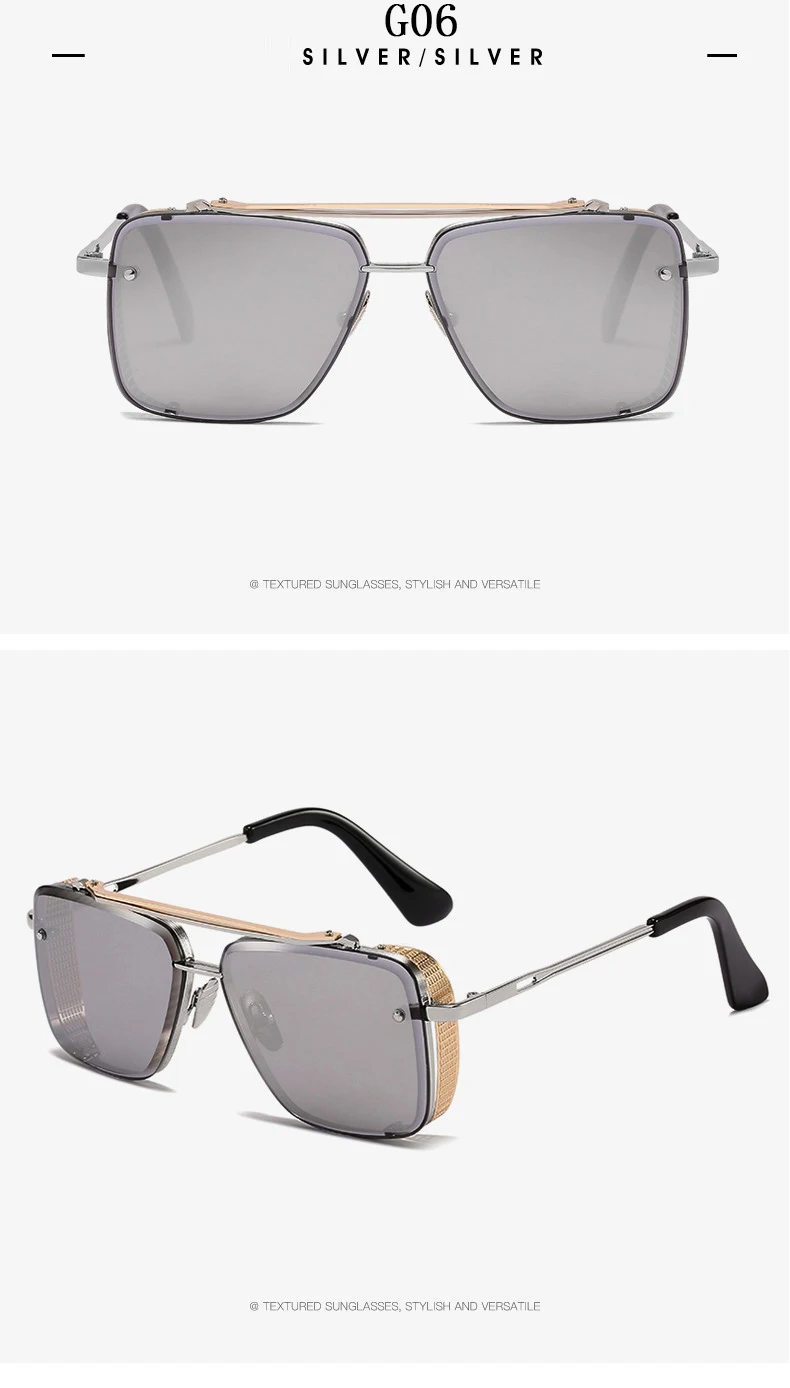 2023 Steampunk Sonnenbrille Für Männer Vintage Punk Sonnenbrille Frauen Trendy Platz Mode Gläser Luxe Gafas De Sol Hombre Zonnebril – Detail 24