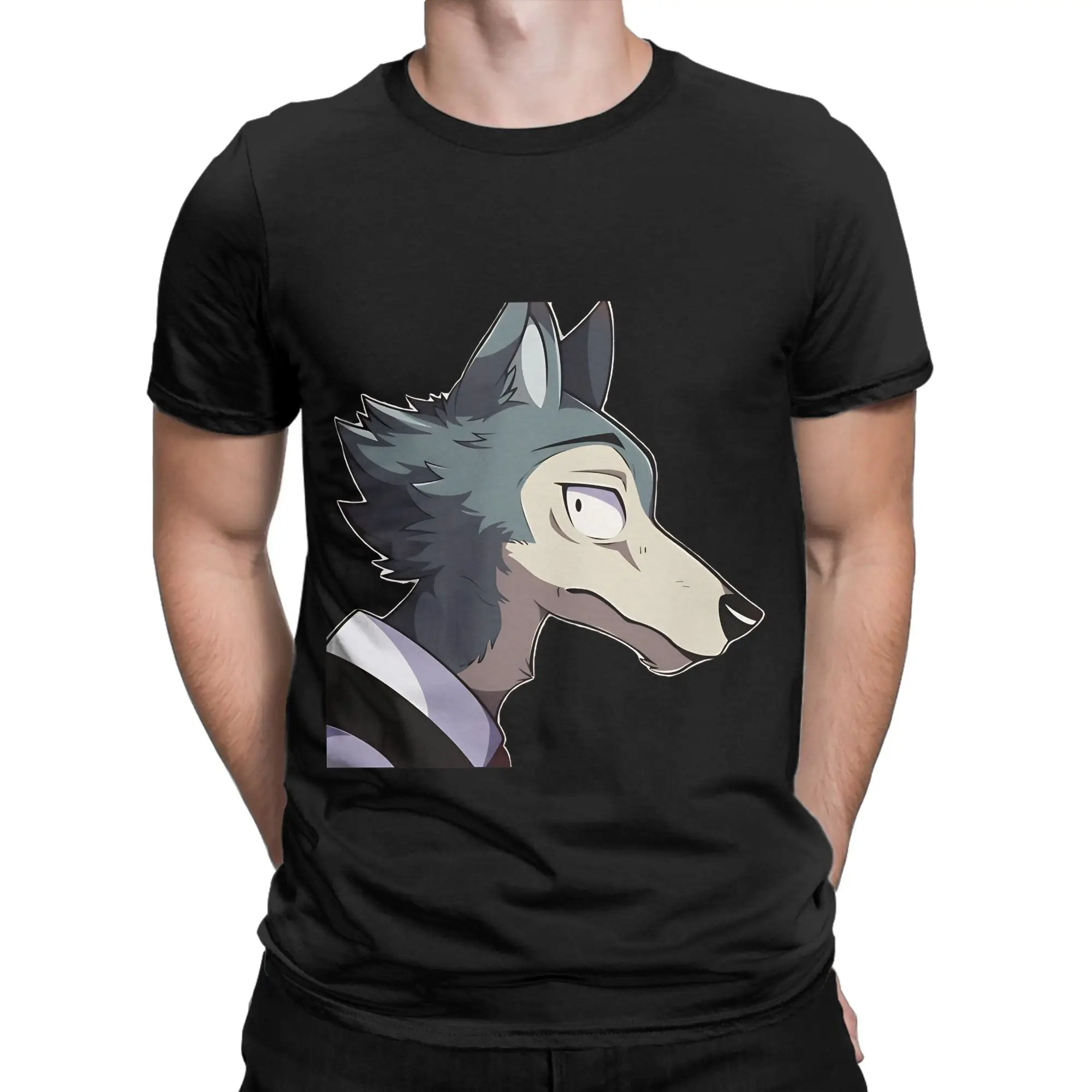 Legoshi Beastars Profile Fanart Classic Shirt Funny 100% Cotton T-Shirt BEASTARS Final Season Part Tees Tops For Men