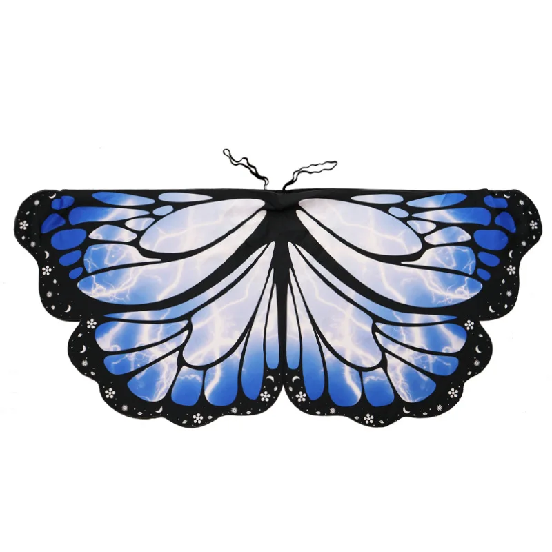 Halloween crianças asas de borboleta capa gradiente impressão colorida capa palco desempenho adereços trajes xale