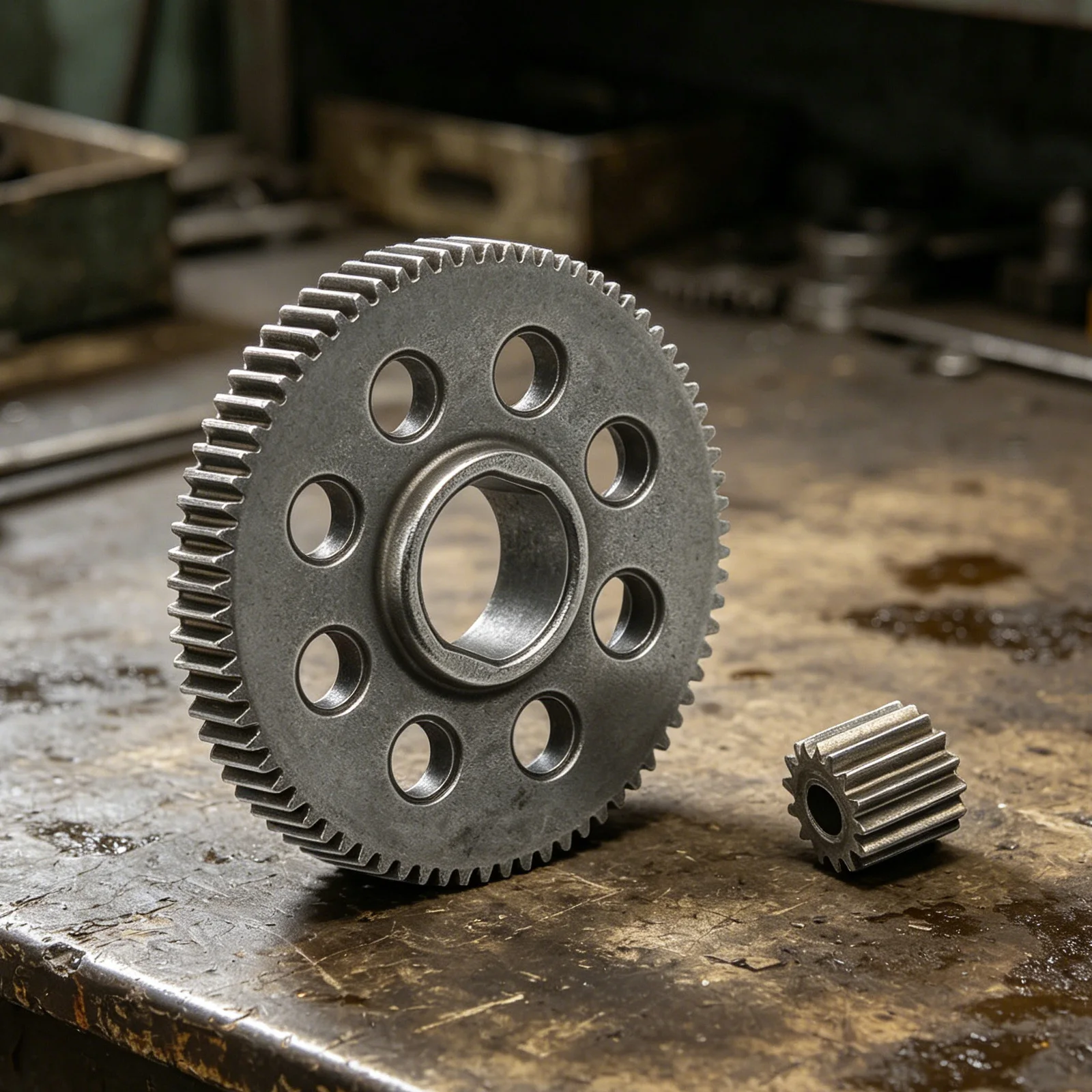 2PCS Gear Assembly For 4 /6/8 Inch Lawn Trimmers And Electric Chainsaws With Square Hole 83-Tooth Large Gear 14-Tooth Small Gear