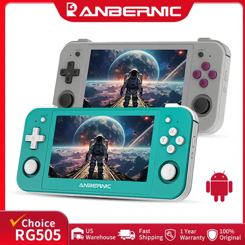 ANBERNIC RG505 Handheld Game Console 4.95" OLED Screen Android 12 Unisoc T618 Support WIFI Bluetooth OTA Update