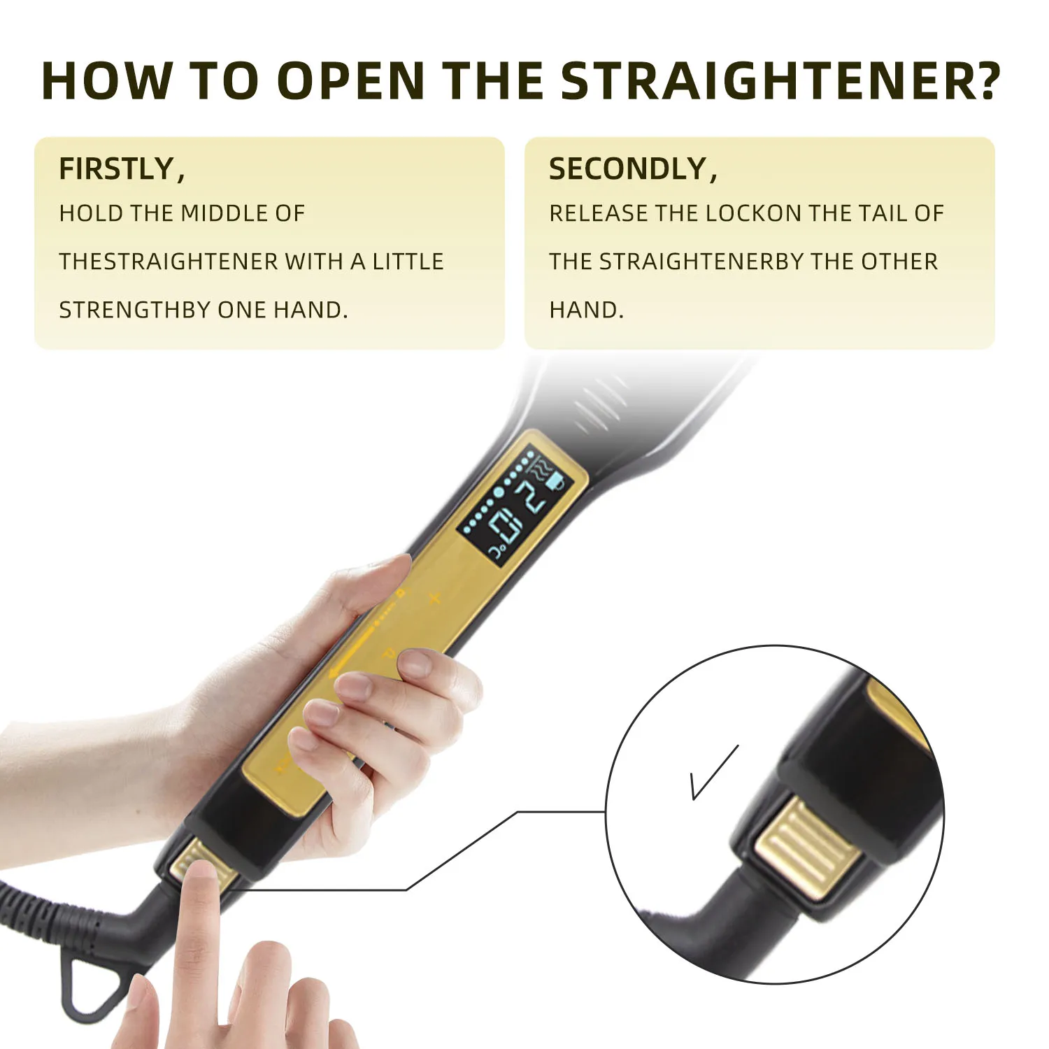 Titanium Plate Hair Flat Iron Professional 450°F Hair Straightener Curler Fast Heating Salon Styling Tool Dual Voltage view 6