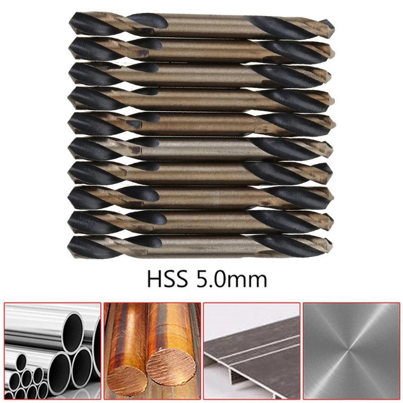 10 개/대 5mm HSS 더블 엔드 나선형 Torsion 드릴 공구