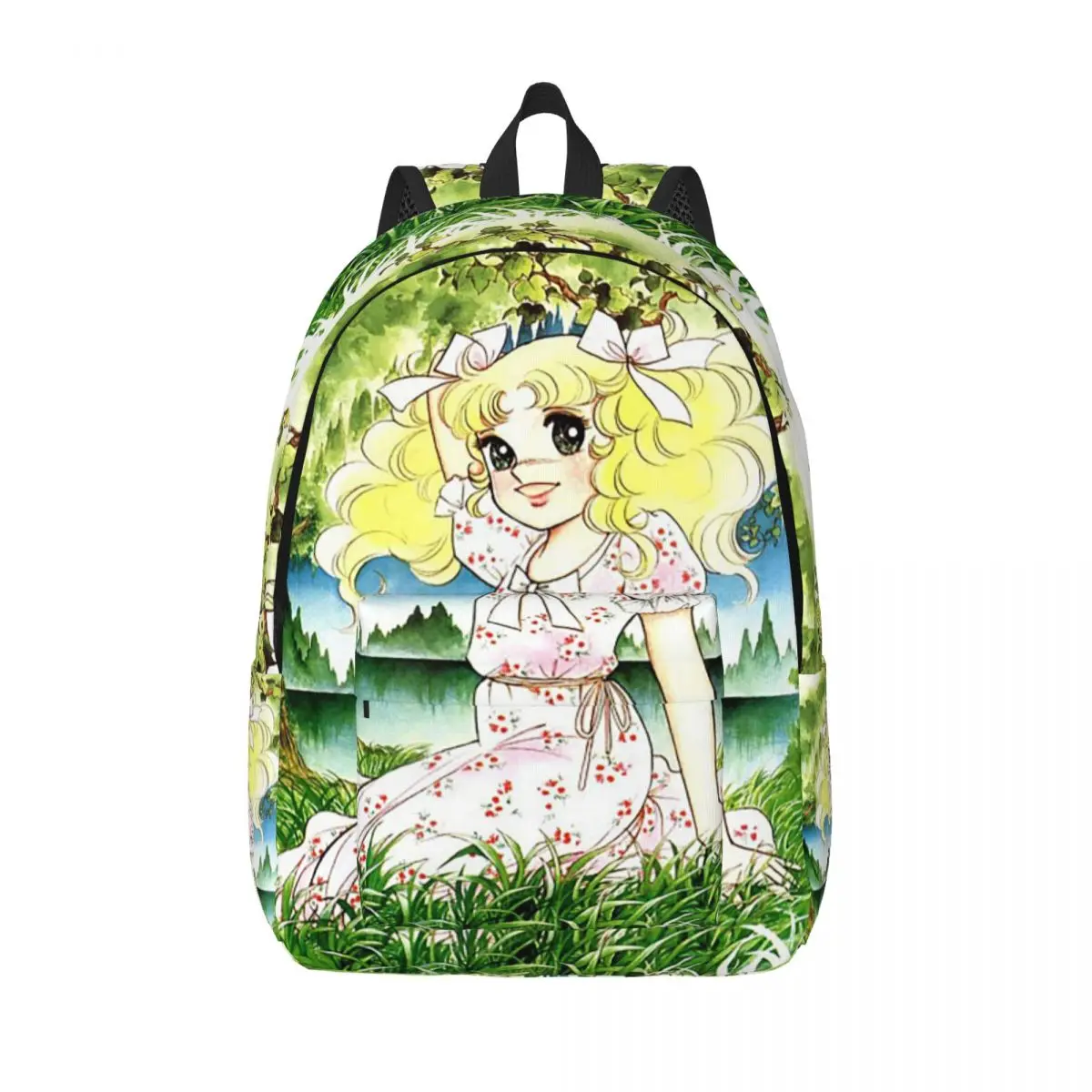 Candy Candy Anime Cartoon Backpack for Men Women Casual School Work Daypack Kawaii Japanese kids College Canvas Bags with Pocket