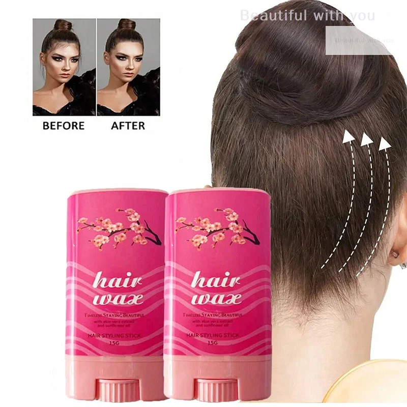 

NewStrawberry Hair Gel Stick Aloe Vera Hair Wax Pomade Long Lasting 15g Frizz Fixed Fluffy Hair Tools Hair Wax Stick Children