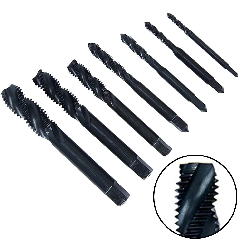 7 Models 1pc HSS Machine Thread Tap Drill Bits M3-12 Metric Thread Plug Nitriding Spiral Metric Plug Tap Thread Tap Hand Tools