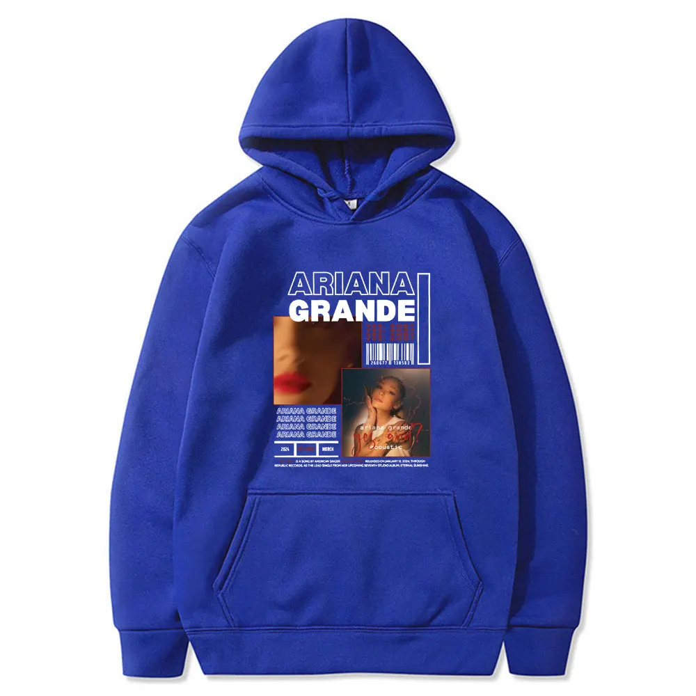 Singer Ariana Grande Yes and Music Album Print Hoodie Men Women Clothing Fashion Oversized Pullover Male Hip Hop Casual Hoodies