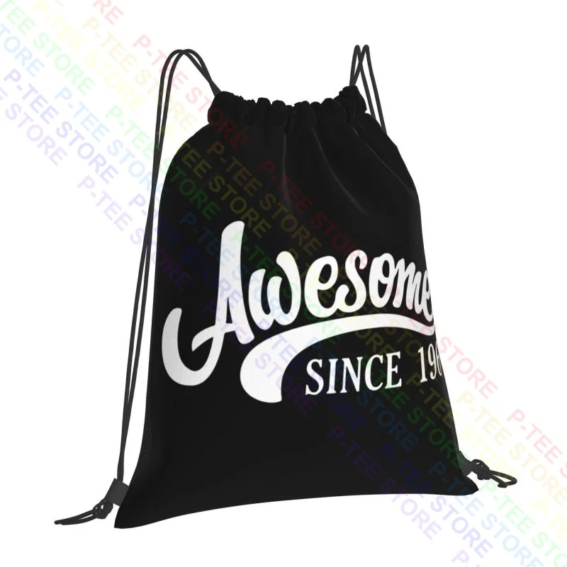 Awesome Since 1966 Happy Birthday Present Gift Drawstring Bags Gym Bag Fashion Swimming Gym Tote Bag Outdoor Running