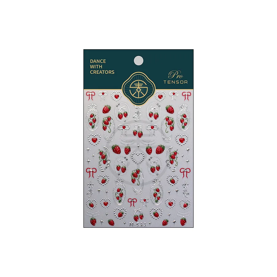 Nail Stickers Light Luxury Hot Stamping Silver Bow Cherry Kid Friendly Self Adhesive Premium Vinyl Glossy for DIY view 5