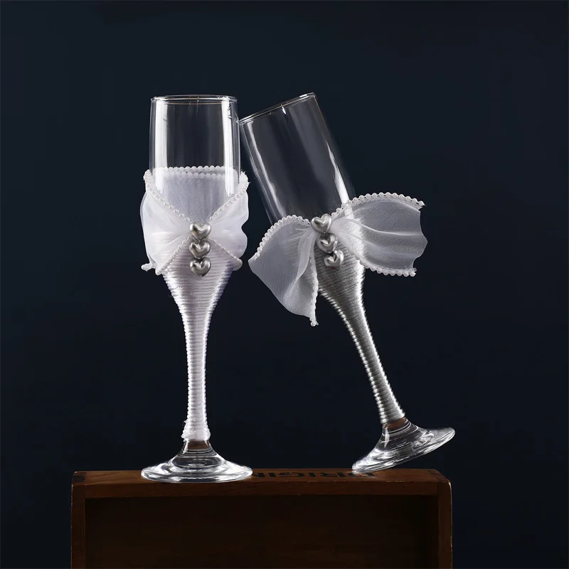 

Luxury Tall Champagne Glasses Wedding Toast Drinkware for Bridal Party & Reception