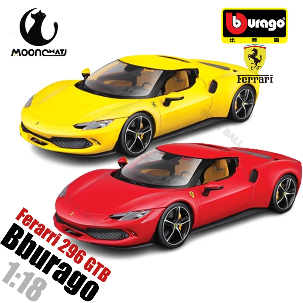 

New Bburago 1:18 Ferarri 296 GTB Car Model Ferrari 296 GTB Assetto Fiorano Alloy Car FERRARI Die-cast Sports Car Racing Toy Gift