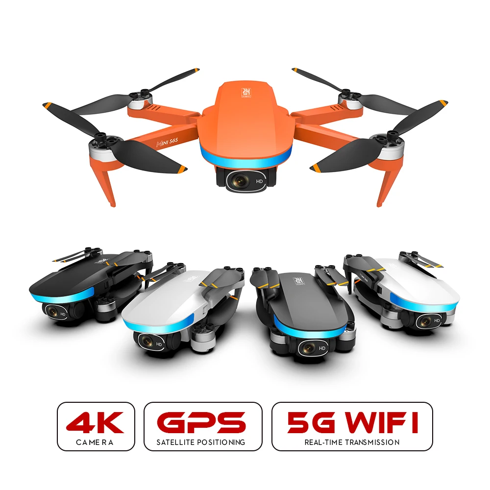 S6S mini drone 4K HD dual camera aerial drone 5G WIFI optical flow obstacle avoidance GPS brushless motor foldable quadcopter