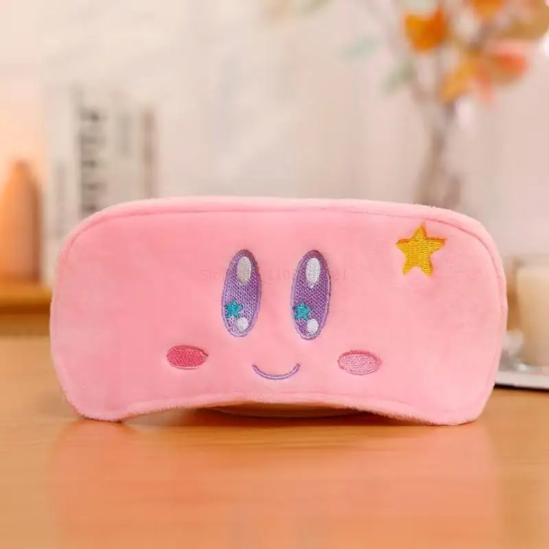 New Kawaii Cartoon Kirby Plush Car Headrest Pillow Car Plush Soft Goods Cartoon Car Seat Headrest Neck Safety Belt Cover