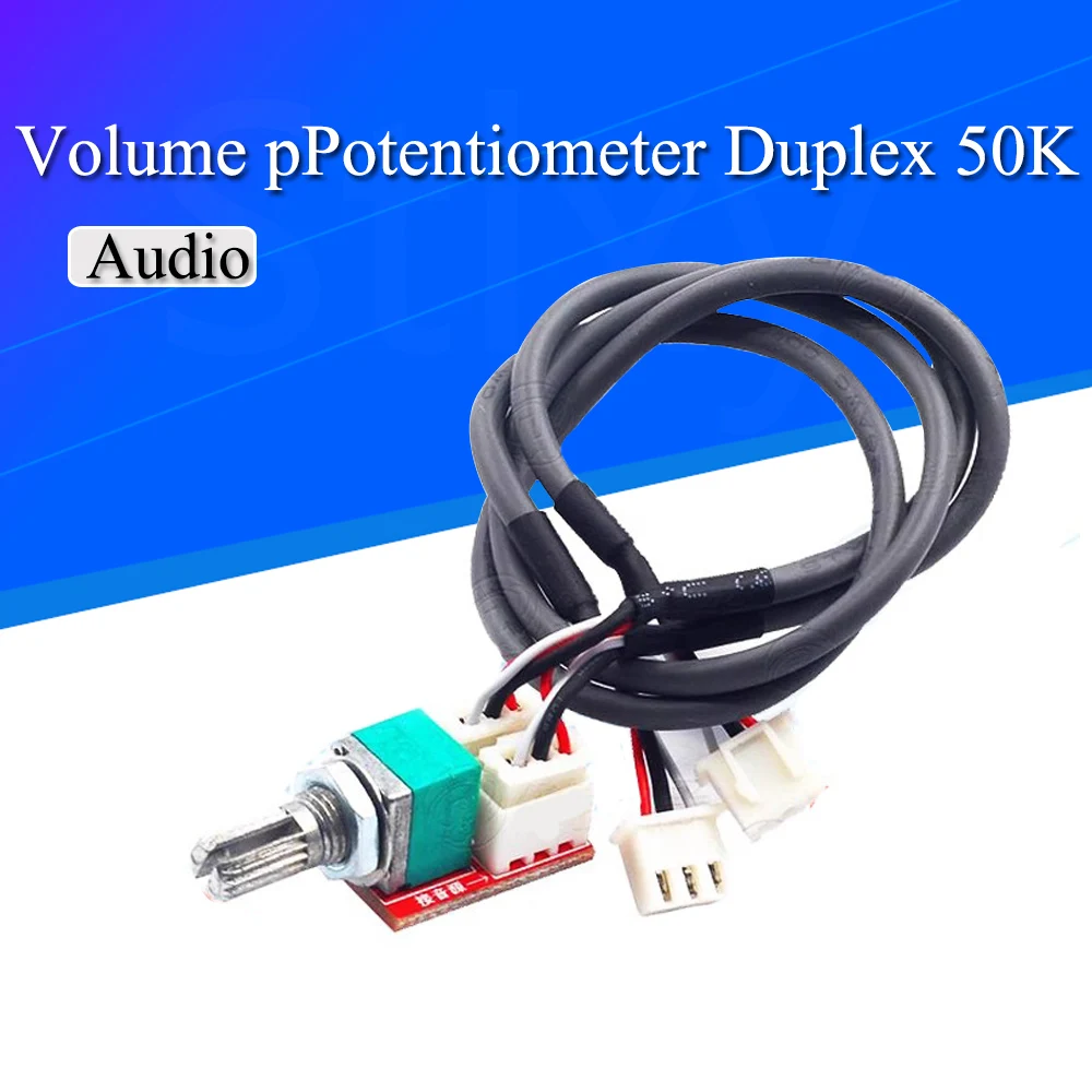 Volume potentiometer duplex 50K adapter board with 300mm shielded wire DIY audio power amplifier board module accessories