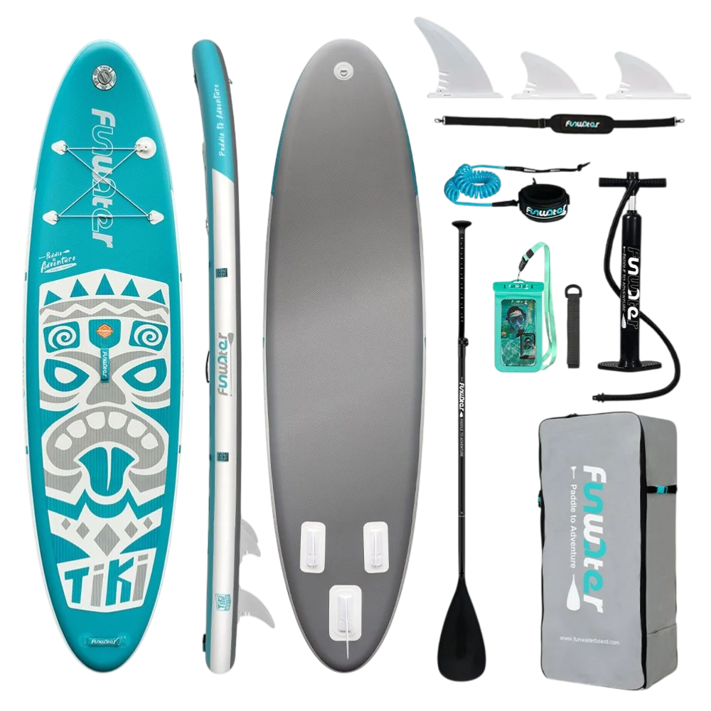 Funwater SUPFW04A Ultraleichtes aufblasbares Paddleboard 320*84*15 cm, PVC-Material, Wassersport für Erwachsene, Yoga, Angeln, Reisen, Meeres-Surfen, rutschfestes Paddleboard
