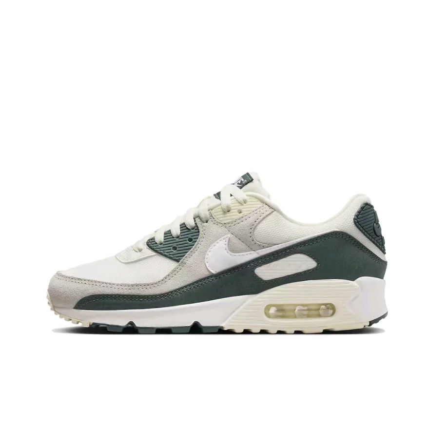 Nike Air Max 90 Comfortable Retro Low Top Casual Running Shoes Men's and Women's Sneakers Beige Green Colorway