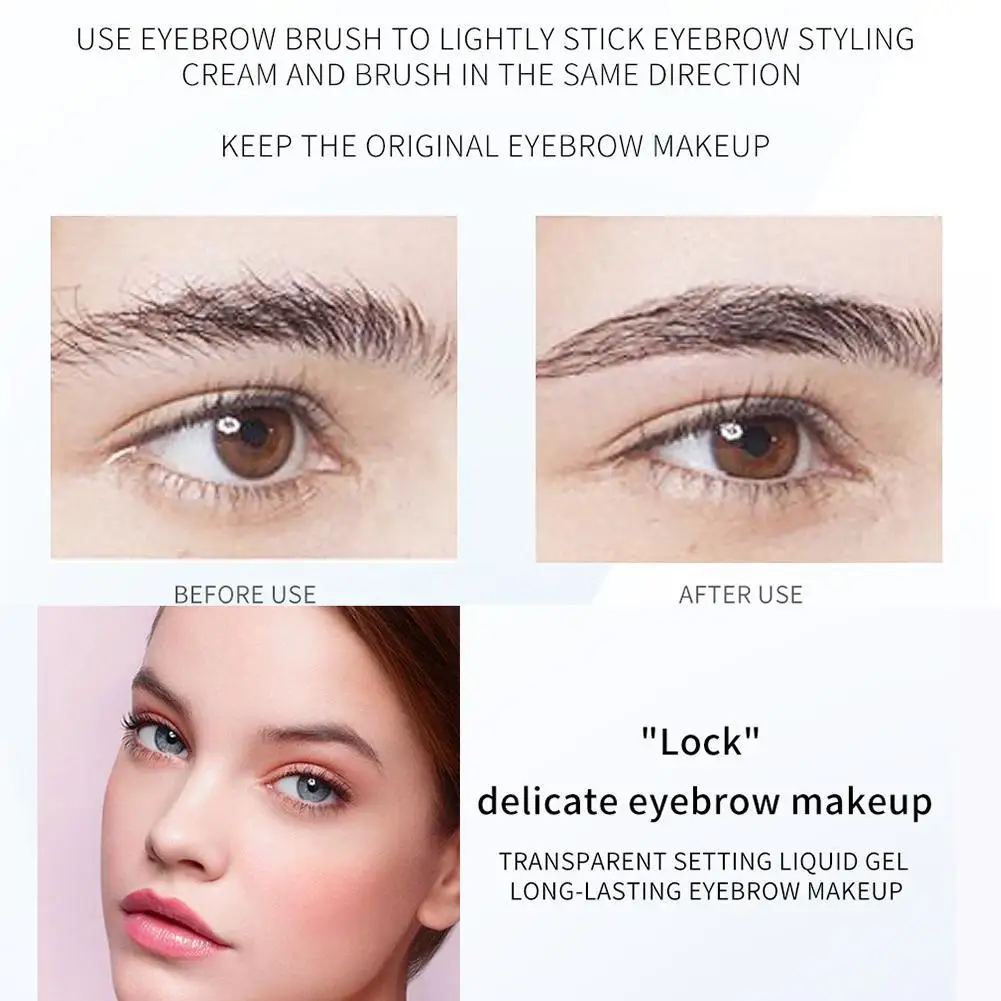 Waterproof Transparent Eyebrow Styling Gel Cream Long Lasting Fixing Brow Soap Makeup Transparent Clear Liquid Eyebrow Cosmetic