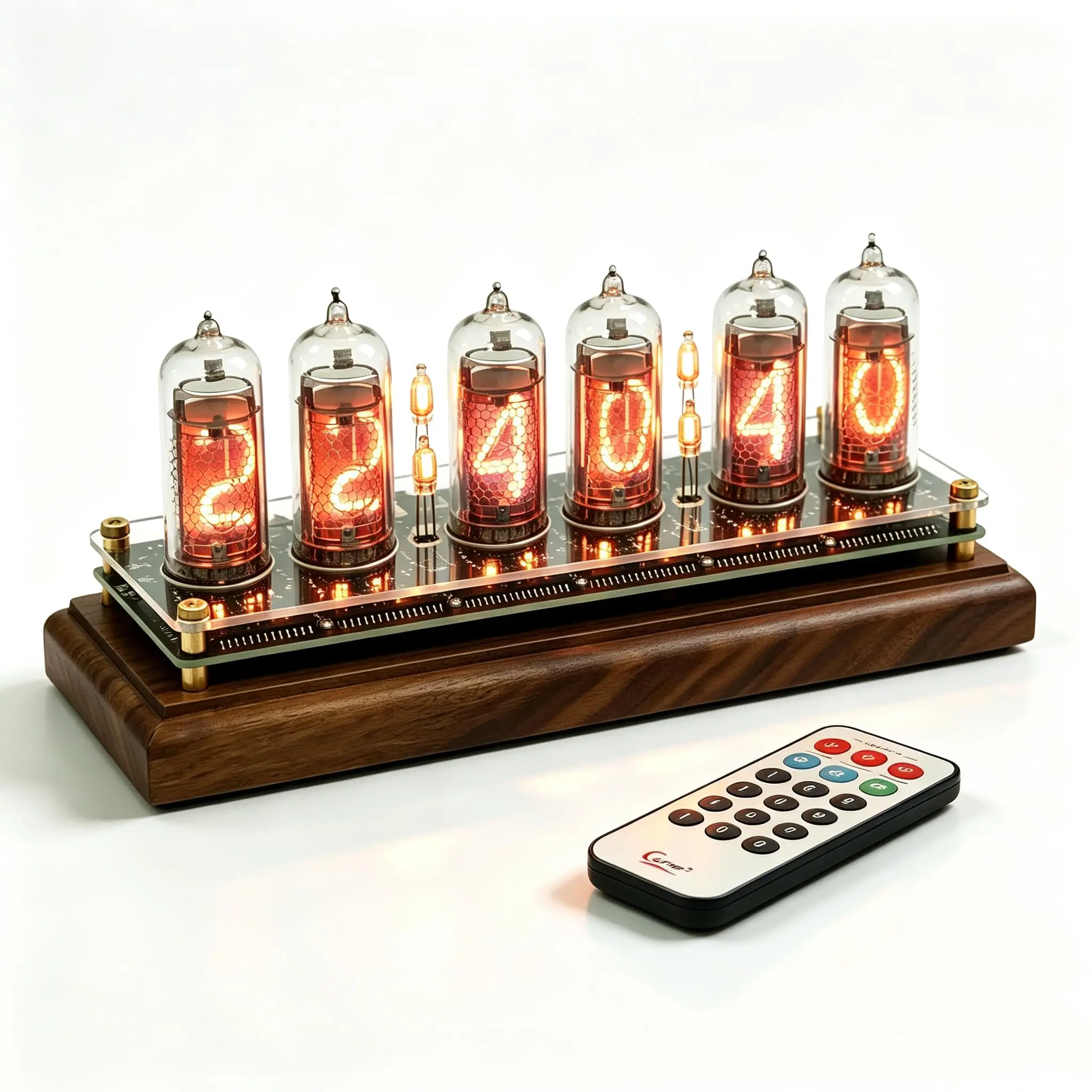 IN-14 Nixie Tube Clock, Retro Cyberpunk Industrial Digital Desk Clock with Type-C Port, Full Functions Alarm