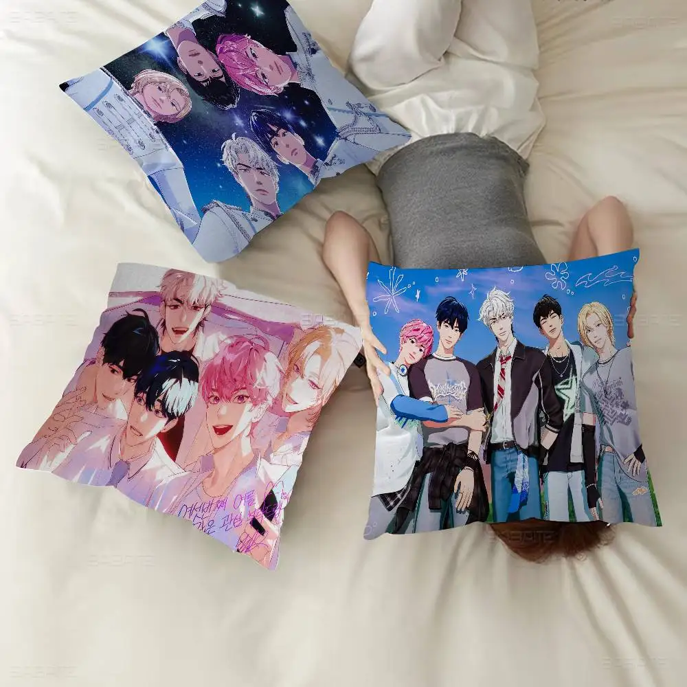 Virtual Boy Group P-PLAVEs ASTERUM Kpop almohada regalos muebles de oficina en casa dormitorio sofá funda de cojín de coche 45x45cm